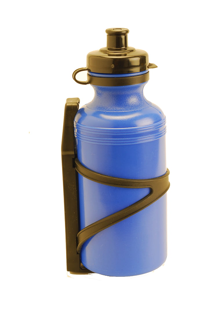 canteen, bottle, sport, blue, plastic, isolated, single Object