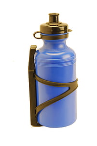 Stołówka, butelka, Sport, niebieski, z tworzyw sztucznych, na białym tle, pojedynczy obiekt