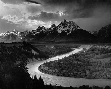 Adams, Tetons, Národný park, Snake river, USA, historicky, 1942