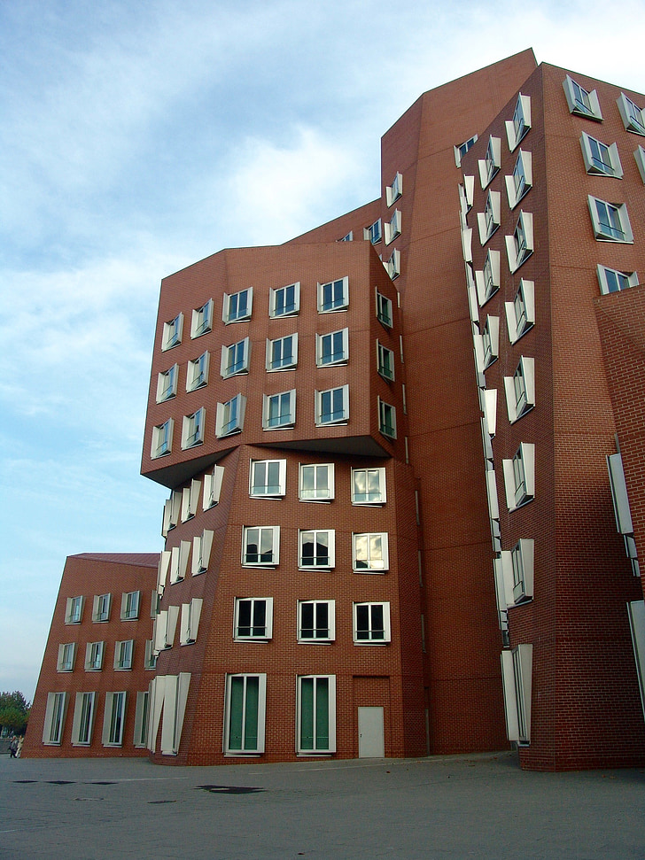 moderne, arkitektur, Düsseldorf, kontorbygning, bygge, fasade, skyskraper