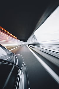 cotxe, vehicle, transport, carretera, túnel, ràpid, velocitat