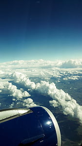 samolot, Vista, Chmura, niebo, krajobraz, Alpy, Reaktor