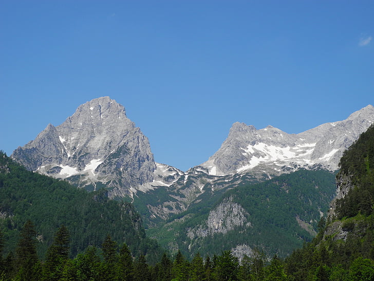 nature, montagnes, Panorama, Rock, Sky, alpin, montagne