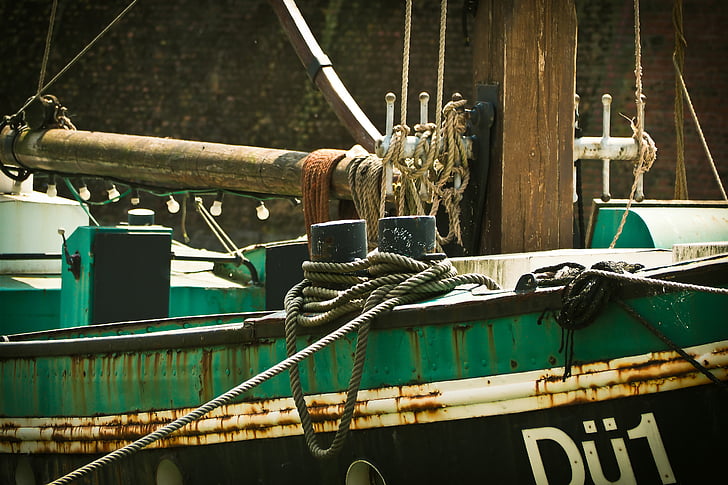 ship, sailing vessel, port, fishing boat, dew, mast, stainless