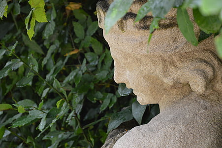 statue, ansigt, Rom, Italien, grønne områder, profil, grøn