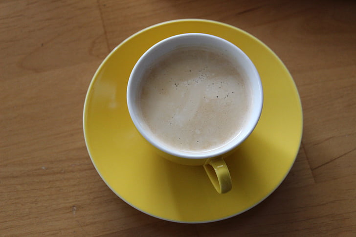 Cup, kaffe, gul, kaffekopp, heta, koffein, Aroma