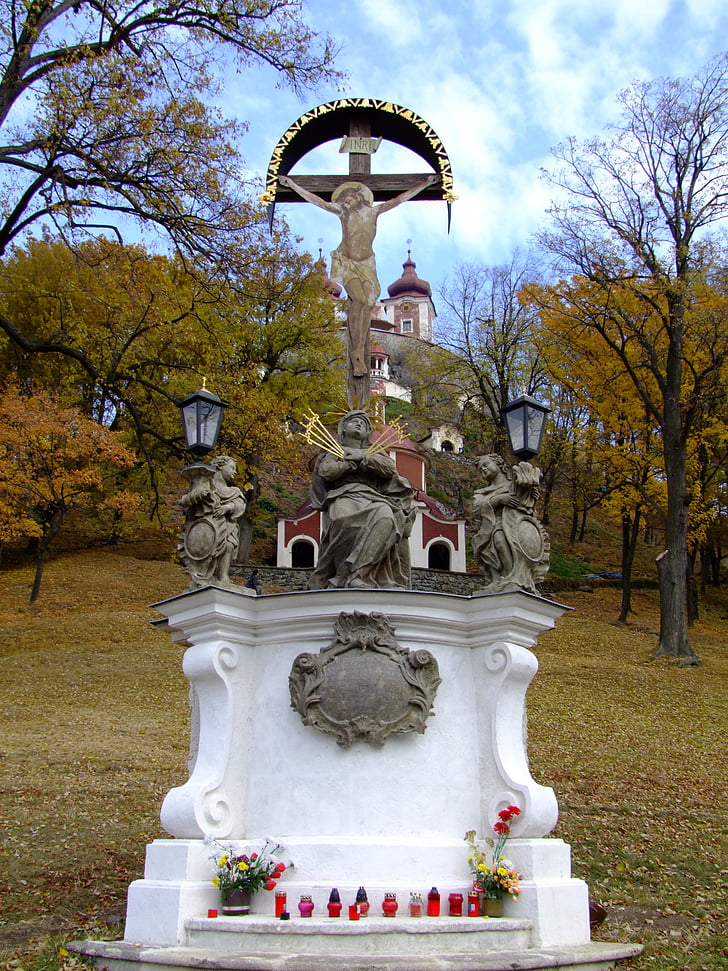 religió, cristianisme, Monument, estatuària, arbre, St, Eslovàquia