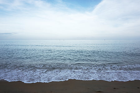παραλία, ουρανός, surf, στη θάλασσα, αφρώδες υλικό, κύμα, νερό