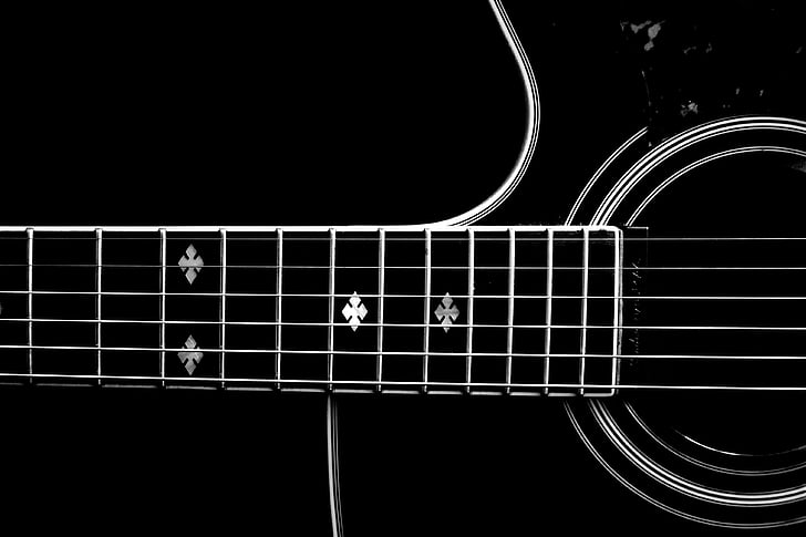 música, instrumento, guitarra, close-up, instrumento musical, fundo preto, estúdio de gravação