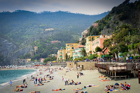 Cinque terre, Itálie, pláž, pobřeží Amalfi, malebný, pobřeží, pobřeží