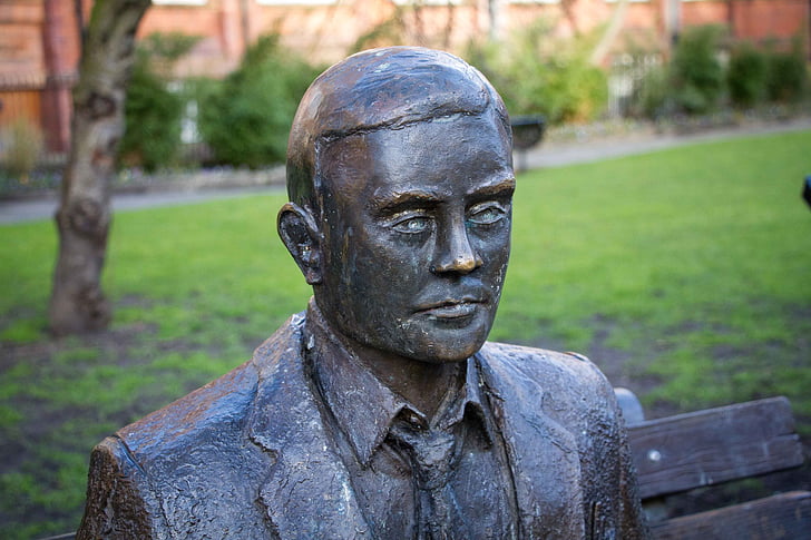 учен, Алън Тюринг, компютри, Манчестър, Англия, Статуята