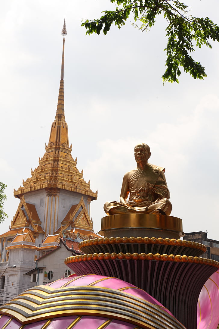 Budha, monje, oro, budismo, phramongkolthepmuni, pagoda de Dhammakaya, Wat