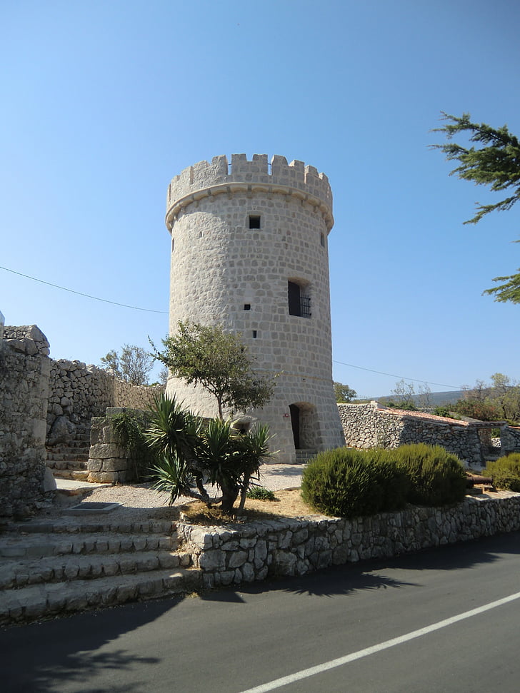 tower, croatia, cres, architecture, europe, building, travel