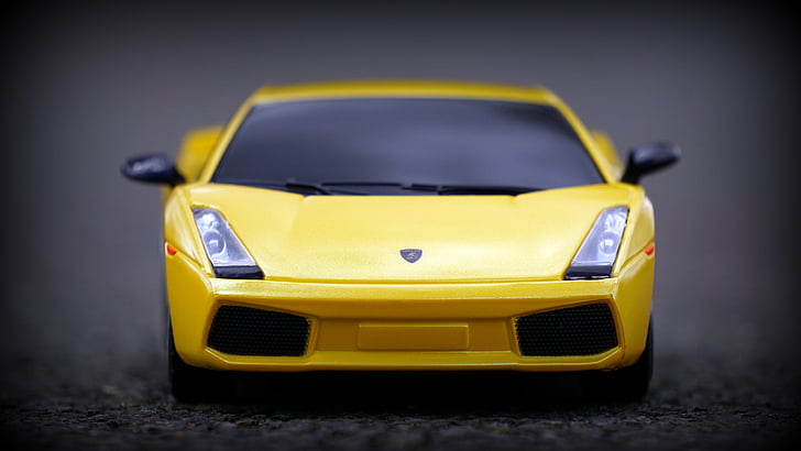 gelb, Lamborghini, Gallardo, sterben, Besetzung, Spielzeug, Auto