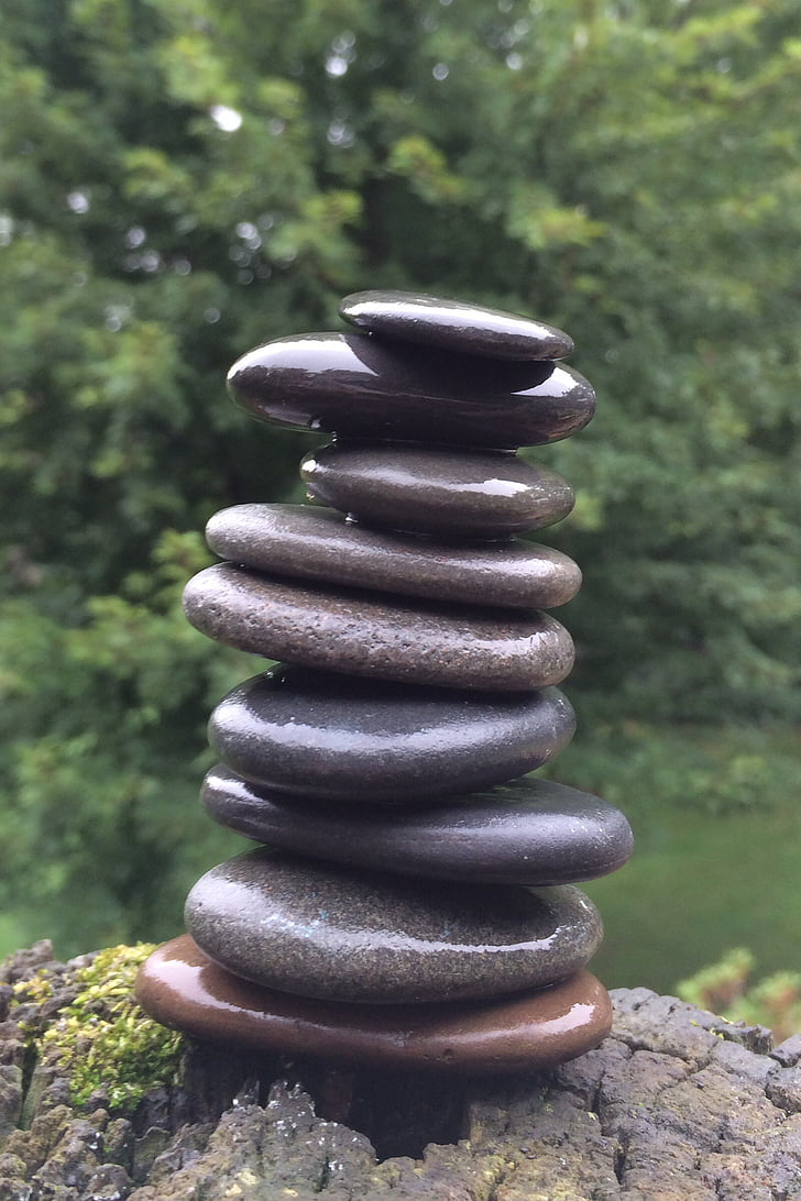 piedras, de apilamiento, creativa, meditación, roca, balance, Zen-como