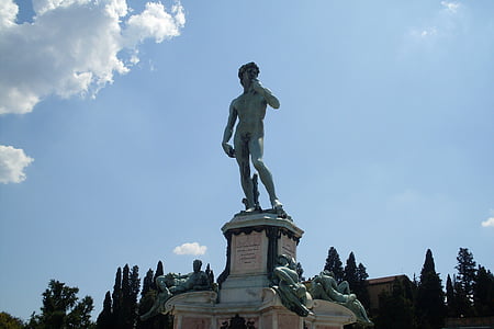 Michelangelo, statuen, Firenze, David, bronse, Piazzale michelangelo, Toscana
