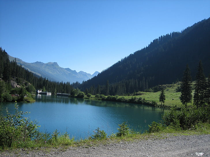 Lac, alpin, montagne, paysage de montagne, nature