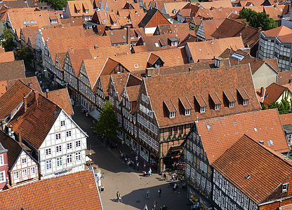 Celle, Niedersachsen, gamla stan, Visa, Outlook, truss, Fachwerkhaus