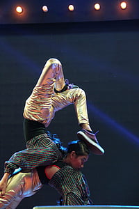 acrobat, นักแสดง, นักเต้น, โรงละคร, สาว, โรงละคร, เต้นรำ