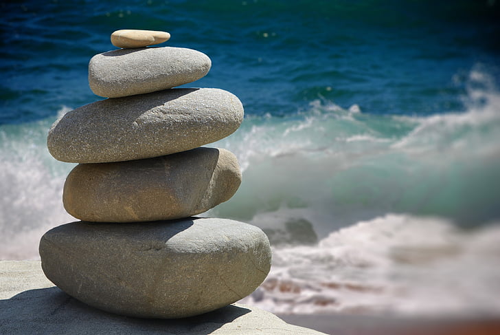 Zen taşlar, Zen, taşlar, yapısı, duvar, meditasyon, Buda