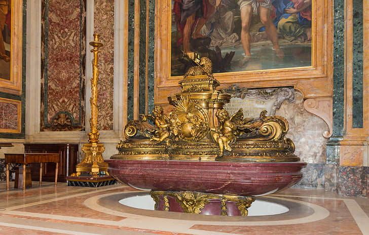 baptismale, fontes, Saint, Peter, Basilique, Vatican II, ville