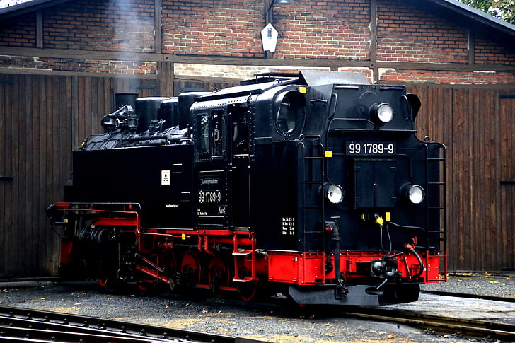 locomotive, Allemand, Dresden, Lokomotive, vieux train, Allemagne, voie ferrée
