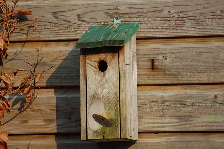 Birdhouse, kayu, Taman, muhe