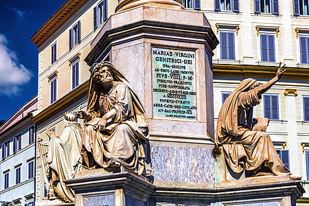 fuente, Roma, Italia, escultura, estatua de, romanos, históricamente