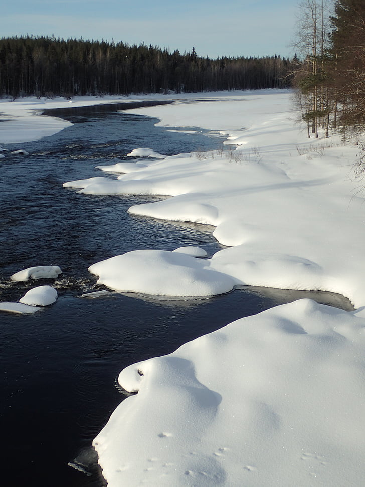 rieka, Fínsko, sneh