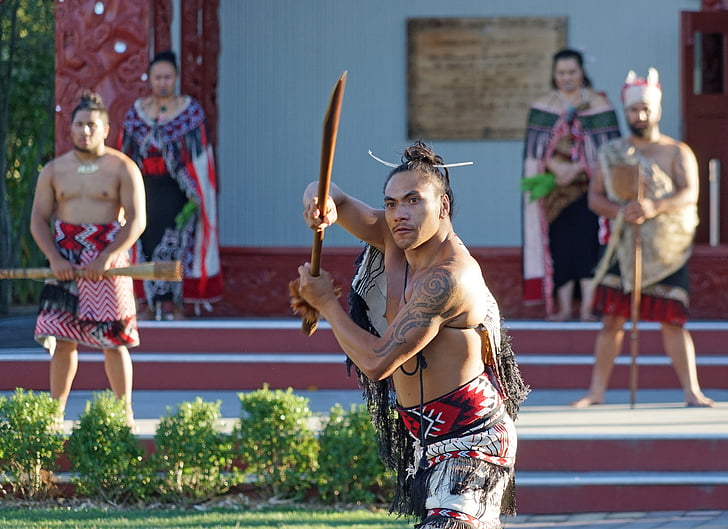 Maori, målade, krigare, Nya Zeeland, Nordön, Infödd amerikan, Rotorua
