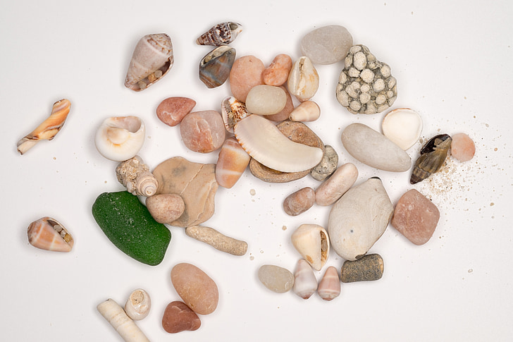 akmeņi, jūras akmeņi, jūra, čaulas, jūras smiltīm, jūras dibena