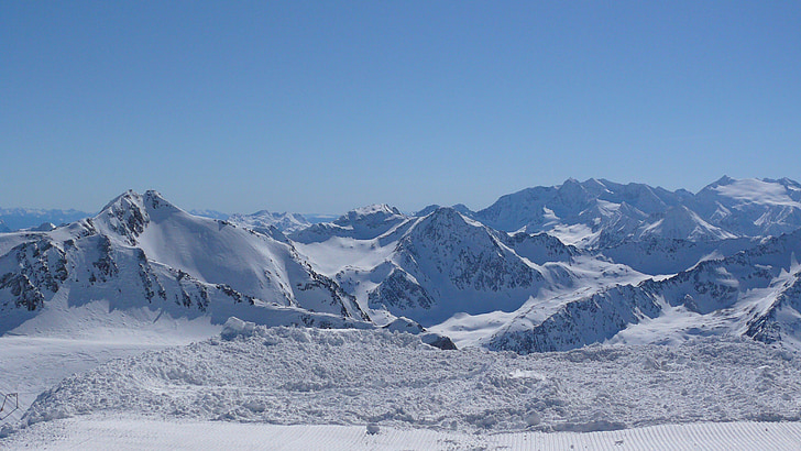 austria, stubai, skis, winter, mountains