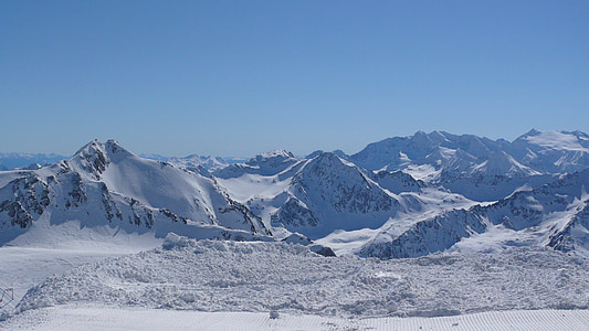 Autriche, Stubai, skis, hiver, montagnes