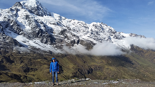 Andai, Peru, kalnų, kraštovaizdžio, vyras, asmuo, vaikštynė