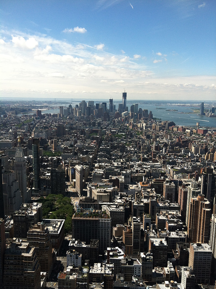 ciudad de Nueva York, Nuevo, York, ciudad, ciudad de nueva york, Skyline, cielo