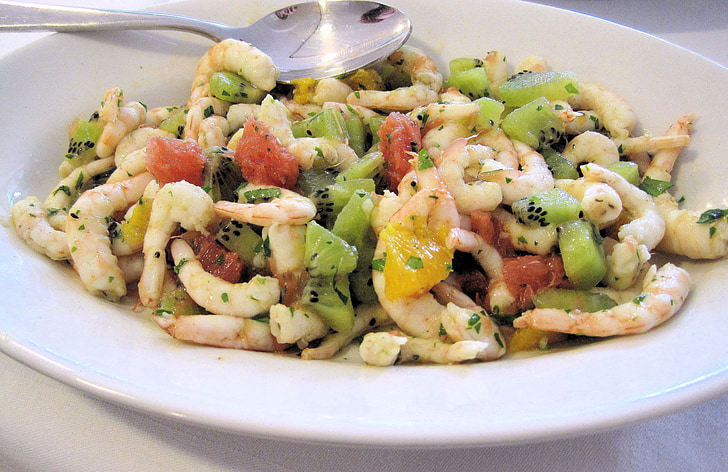 salade de poisson, crevettes, légumes, Italien, alimentaire, salade