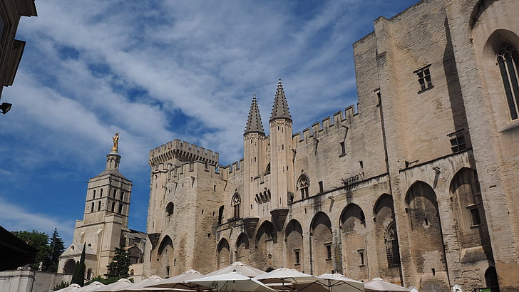 Avignon, Palais des papes, grad, u centru grada, život grada, Francuska, zgrada