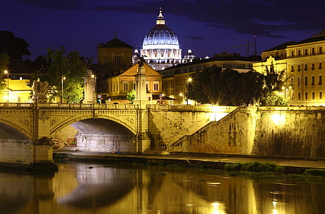 мост, Столица, красочные, цвета, итальянский, Италия, пейзаж