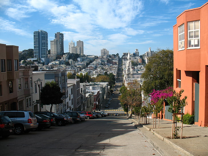 San francisco, Kalifornie, ulice, město, orientační bod, Panorama, Amerika