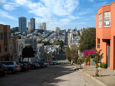 San francisco, California, Street, Kota, Landmark, cakrawala, Amerika