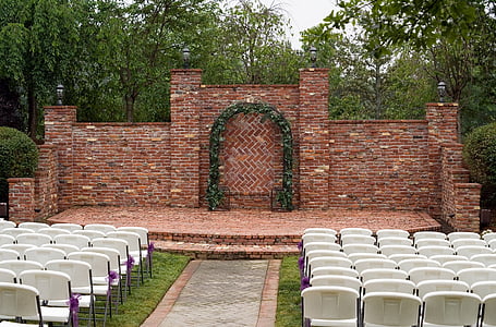 background, outdoor, stage, brick, masonry, wall, seating