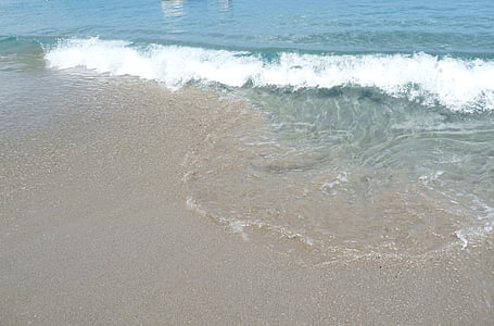 oceano, onda, onde, spiaggia, acqua, che scorre, mare