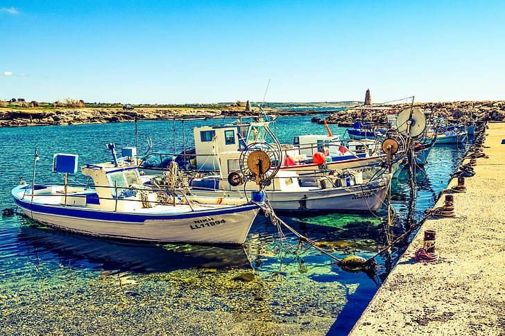 valtis, uosto, žvejybos pastogę, jūra, tradicinis, ormidhia, Kipras