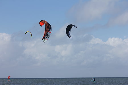 kitesurf, cánh diều, Gió