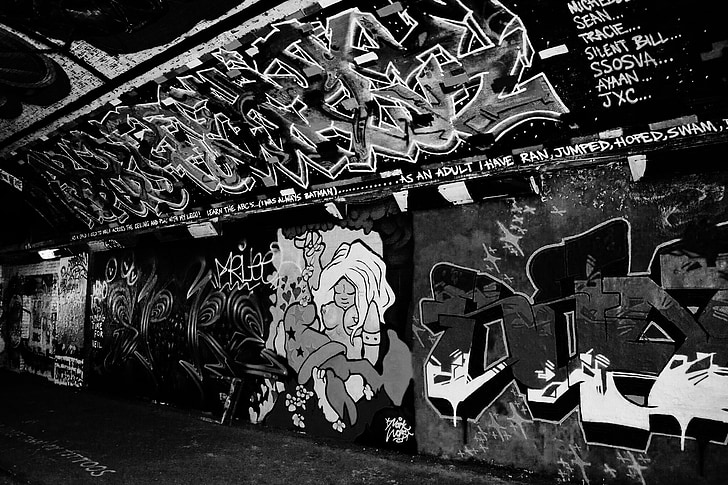graffiti, Urban, Street, design, tekstur, væg, grunge