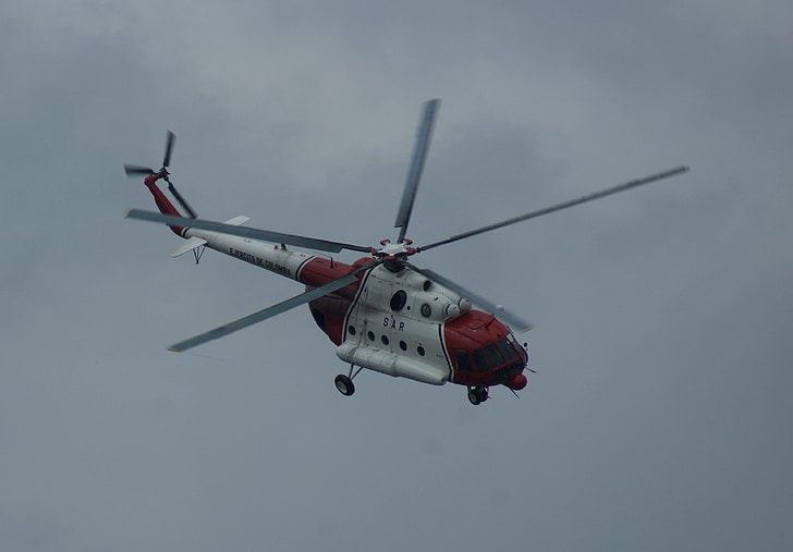 máy bay trực thăng, cứu hộ, ở, Colombia, chiếc xe máy, máy bay, bay