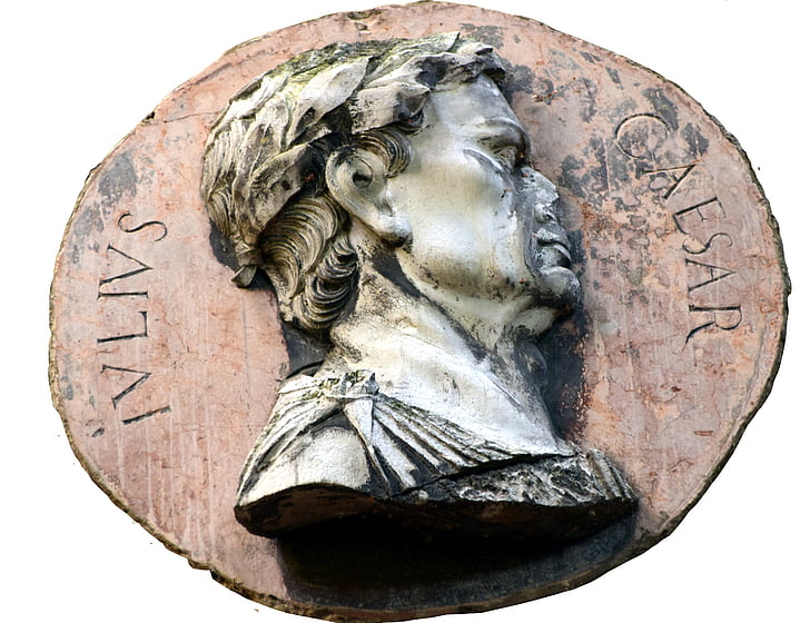 César, romanos, artefacto, históricamente, piedra, cabeza, alivio de la