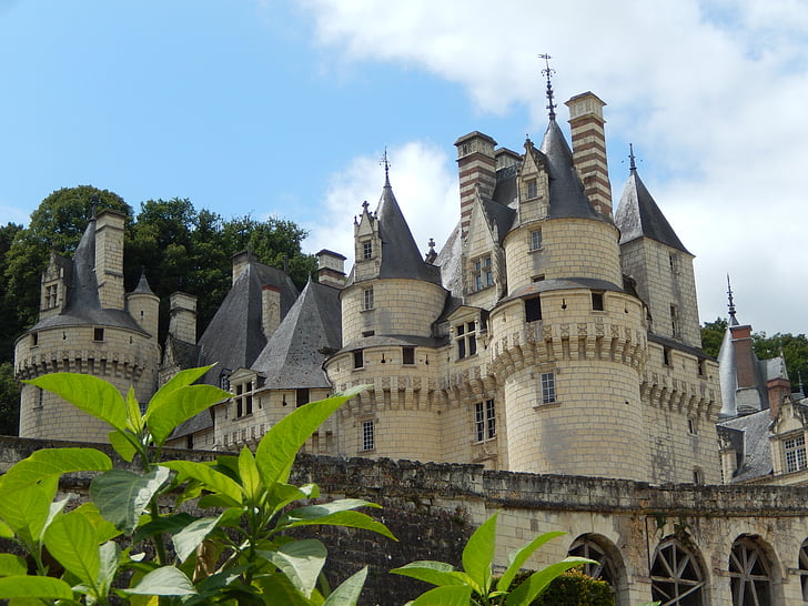 a Château d'ussé, királyi kastély, Castle, Franciaország, építészet, Chateau, történelmi