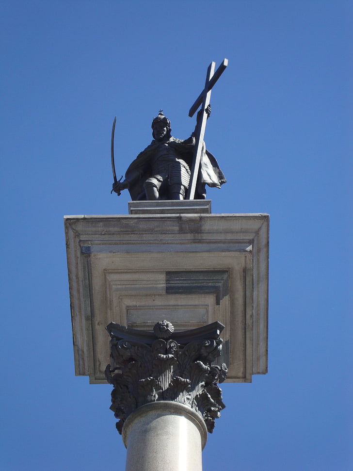 Warszawa, Polen, Sigismunds kolumn, arkitektur, skulptur, monumentet
