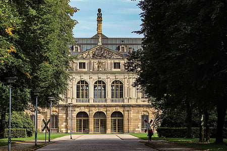 Palais, parkas, muziejus, istoriškai, pastatas, Drezdenas, gosser sodas